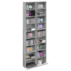 vidaXL CD Cabinet 2 pcs Grey Sonoma 33 x 23.5 x 175 cm Engineered Wood 3