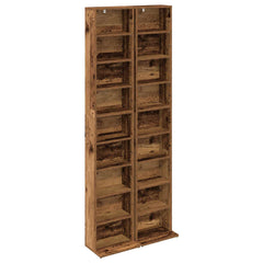 vidaXL CD Cabinet 2 pcs Old Wood 33 x 23.5 x 175 cm Engineered Wood 2