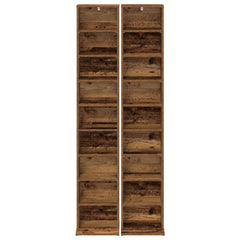vidaXL CD Cabinet 2 pcs Old Wood 33 x 23.5 x 175 cm Engineered Wood 6