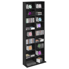 vidaXL CD Cabinet Black Oak 65 x 23.5 x 175 cm Engineered Wood 3