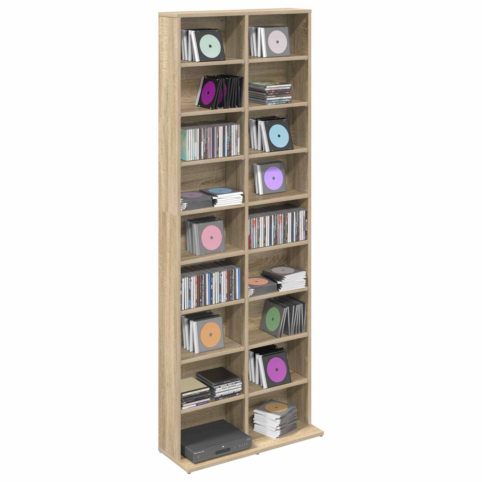 vidaXL CD Cabinet Sonoma Oak 65 x 23.5 x 175 cm Engineered Wood 3
