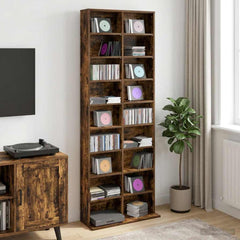 vidaXL CD Cabinet Smoked Oak 65 x 23.5 x 175 cm Engineered Wood 1