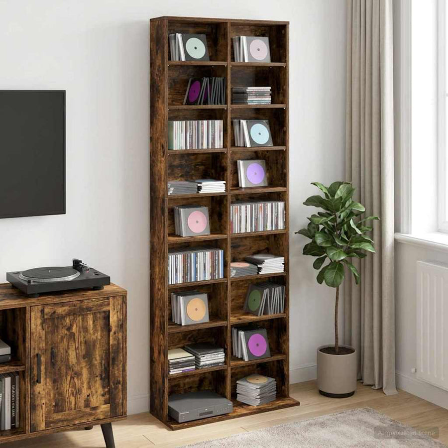 CD Cabinet Smoked Oak Engineered Wood