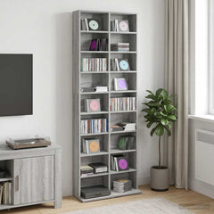 vidaXL CD Cabinet Grey Sonoma 65 x 23.5 x 175 cm Engineered Wood 1