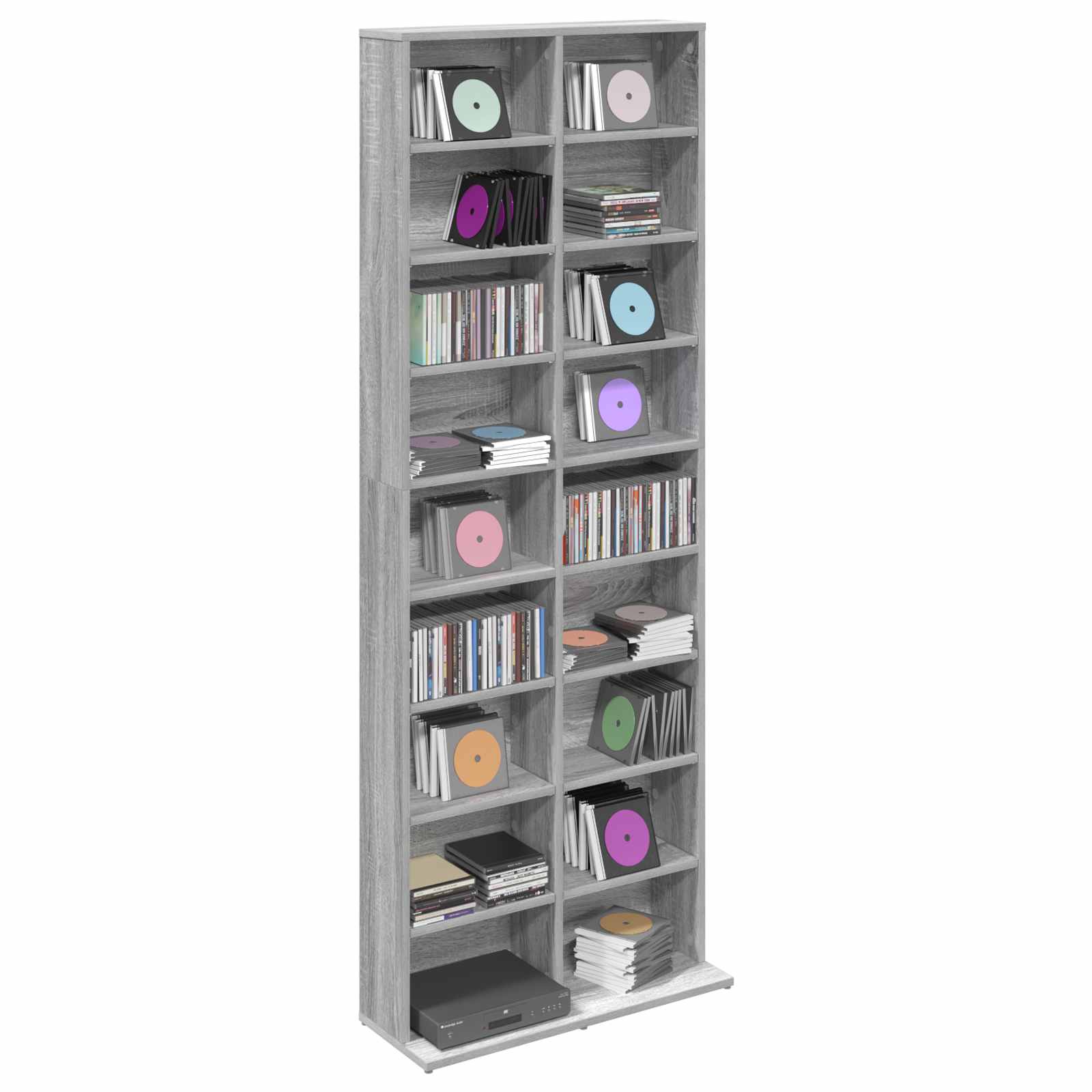 vidaXL CD Cabinet Grey Sonoma 65 x 23.5 x 175 cm Engineered Wood 3