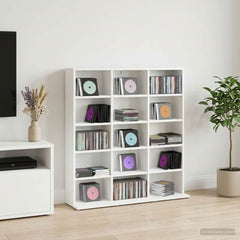 vidaXL CD Cabinet White 96 x 23.5 x 97.5 cm Engineered Wood 1