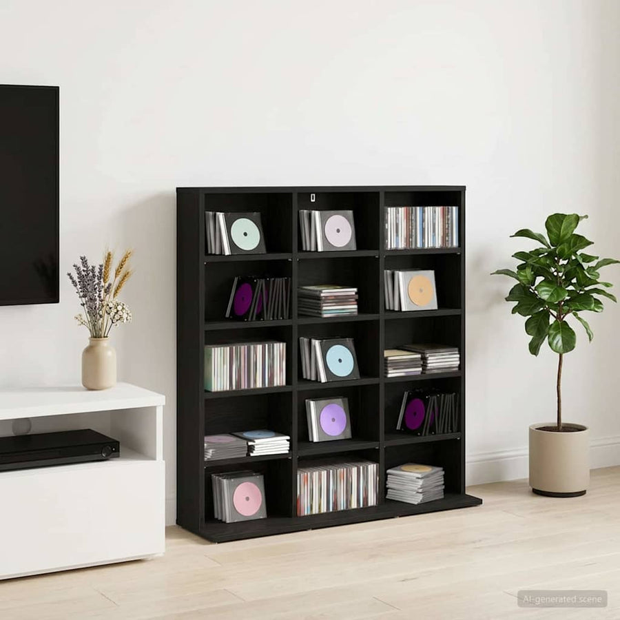 CD Cabinet Black Oak Engineered Wood