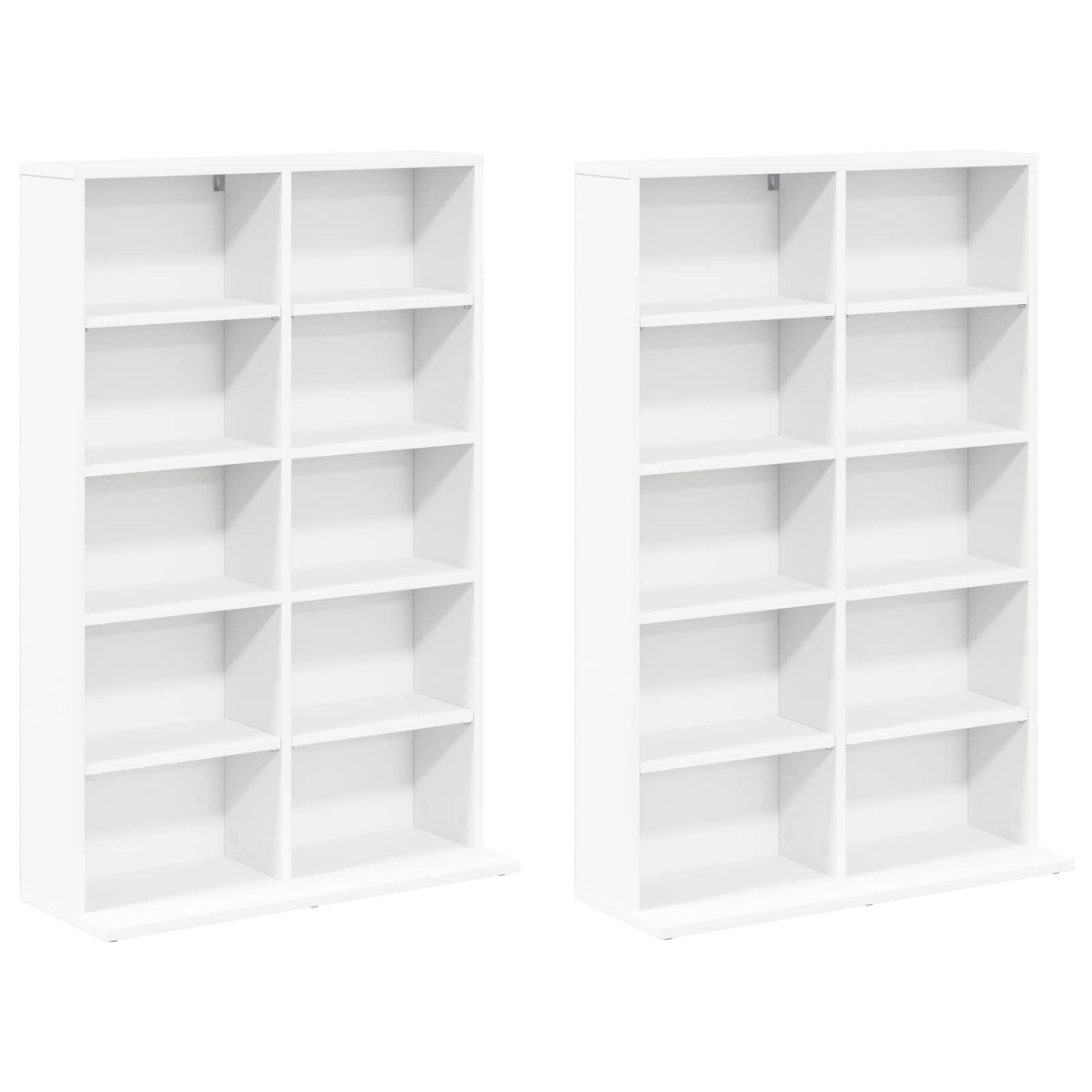 CD Cabinet 2 pcs White Engineered Wood, image 5