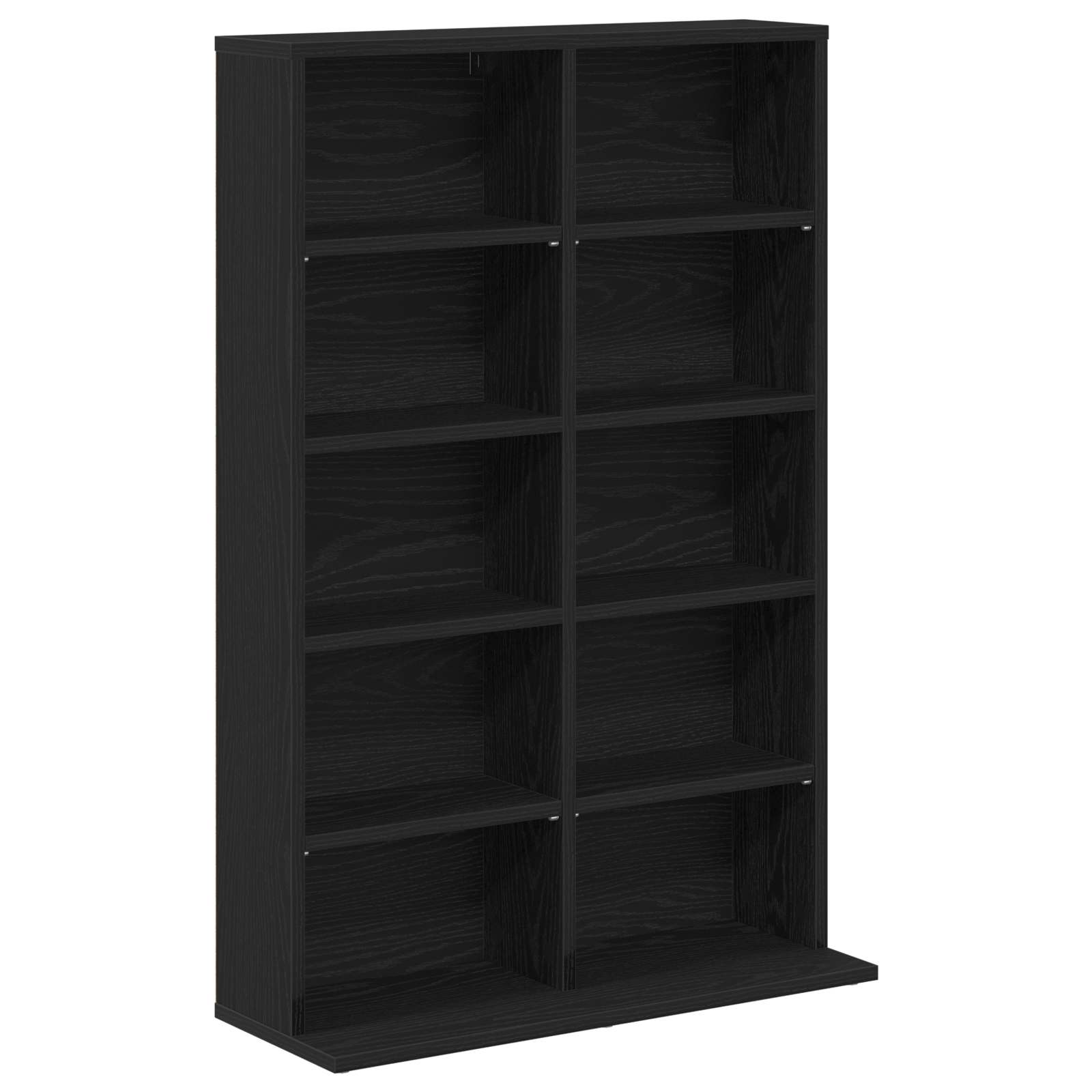 vidaXL CD Cabinet 2 pcs Black Oak 65 x 23.5 x 97.5 cm Engineered Wood 4