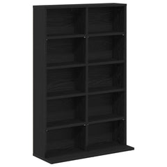 vidaXL CD Cabinet 2 pcs Black Oak 65 x 23.5 x 97.5 cm Engineered Wood 4