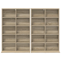 vidaXL CD Cabinet 2 pcs Sonoma Oak 65 x 23.5 x 97.5 cm Engineered Wood 6