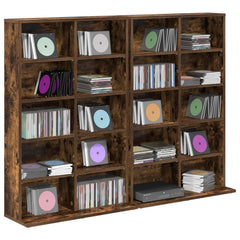 vidaXL CD Cabinet 2 pcs Smoked Oak 65 x 23.5 x 97.5 cm Engineered Wood 3