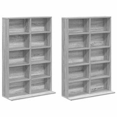 vidaXL CD Cabinet 2 pcs Grey Sonoma 65 x 23.5 x 97.5 cm 5