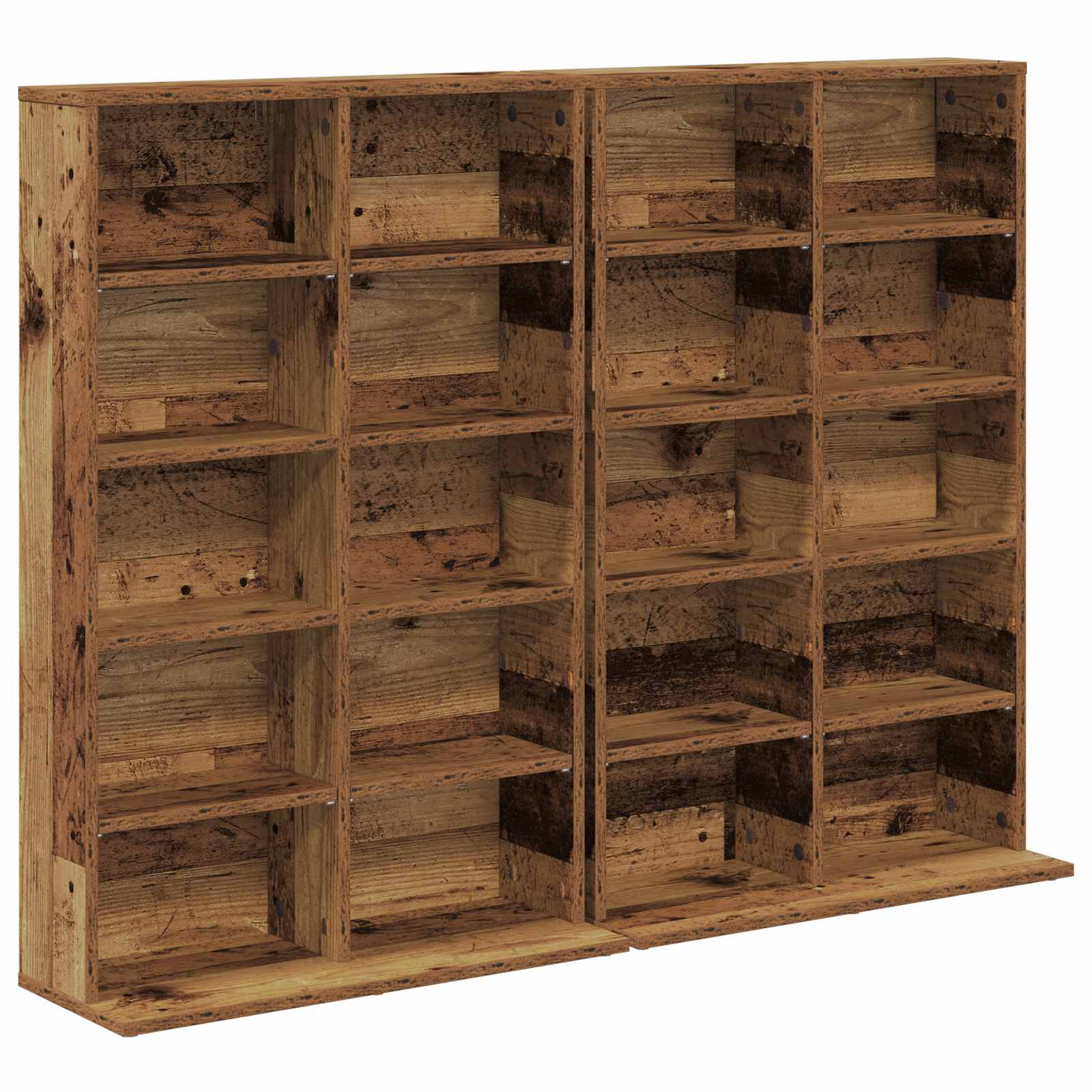 vidaXL CD Cabinet 2 pcs Old Wood 65 x 23.5 x 97.5 cm Engineered Wood 2
