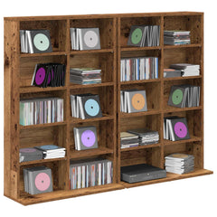 vidaXL CD Cabinet 2 pcs Old Wood 65 x 23.5 x 97.5 cm Engineered Wood 3