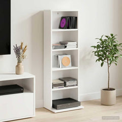 vidaXL CD Cabinet White 33 x 23.5 x 97.5 cm Engineered Wood 1