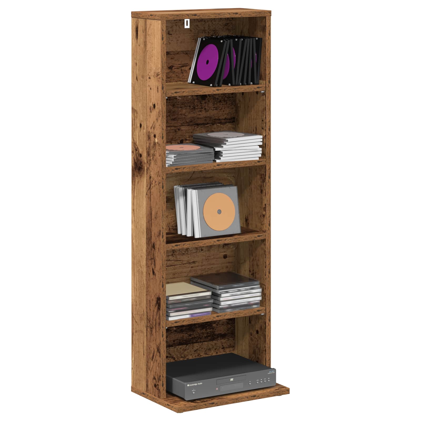 vidaXL CD Cabinet Oak Wood 33 x 23.5 x 97.5 cm Engineered Wood 3