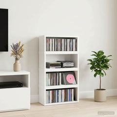 vidaXL CD Storage Rack 4 pcs White 40 x 17 x 17 cm Engineered Wood 1