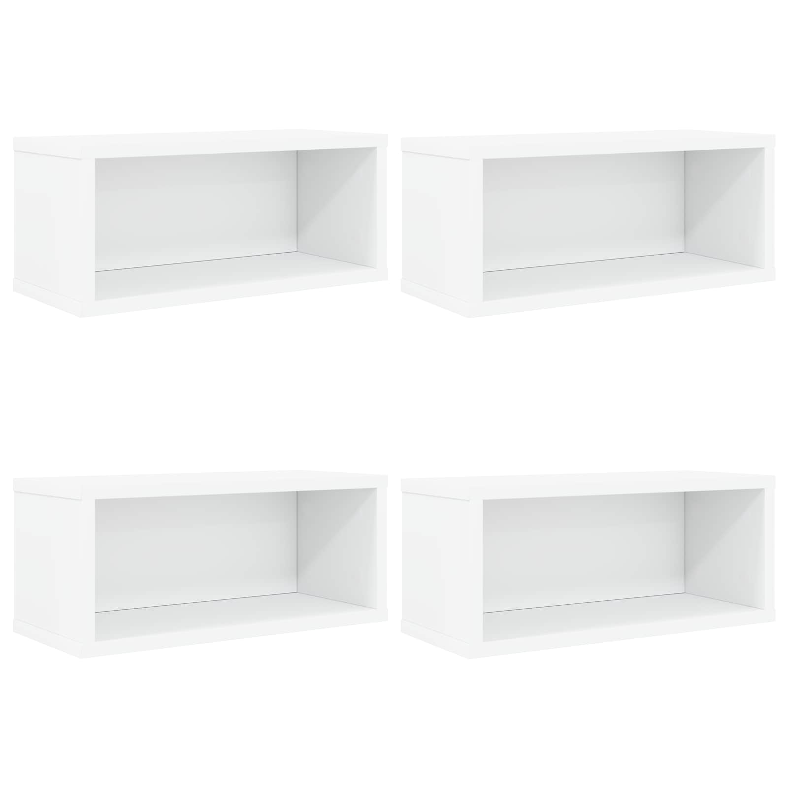 vidaXL CD Storage Rack 4 pcs White 40 x 17 x 17 cm Engineered Wood 2