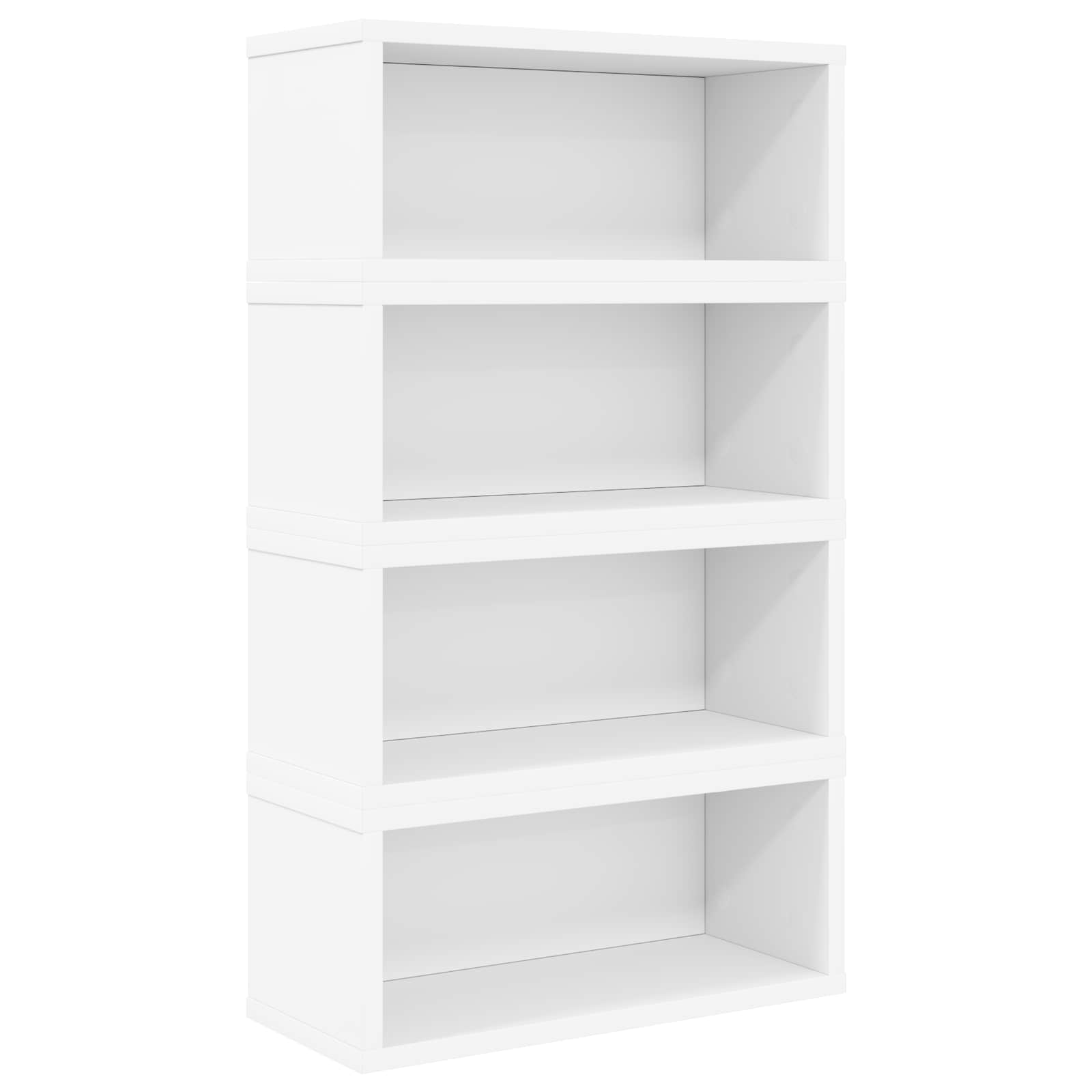 vidaXL CD Storage Rack 4 pcs White 40 x 17 x 17 cm Engineered Wood 4