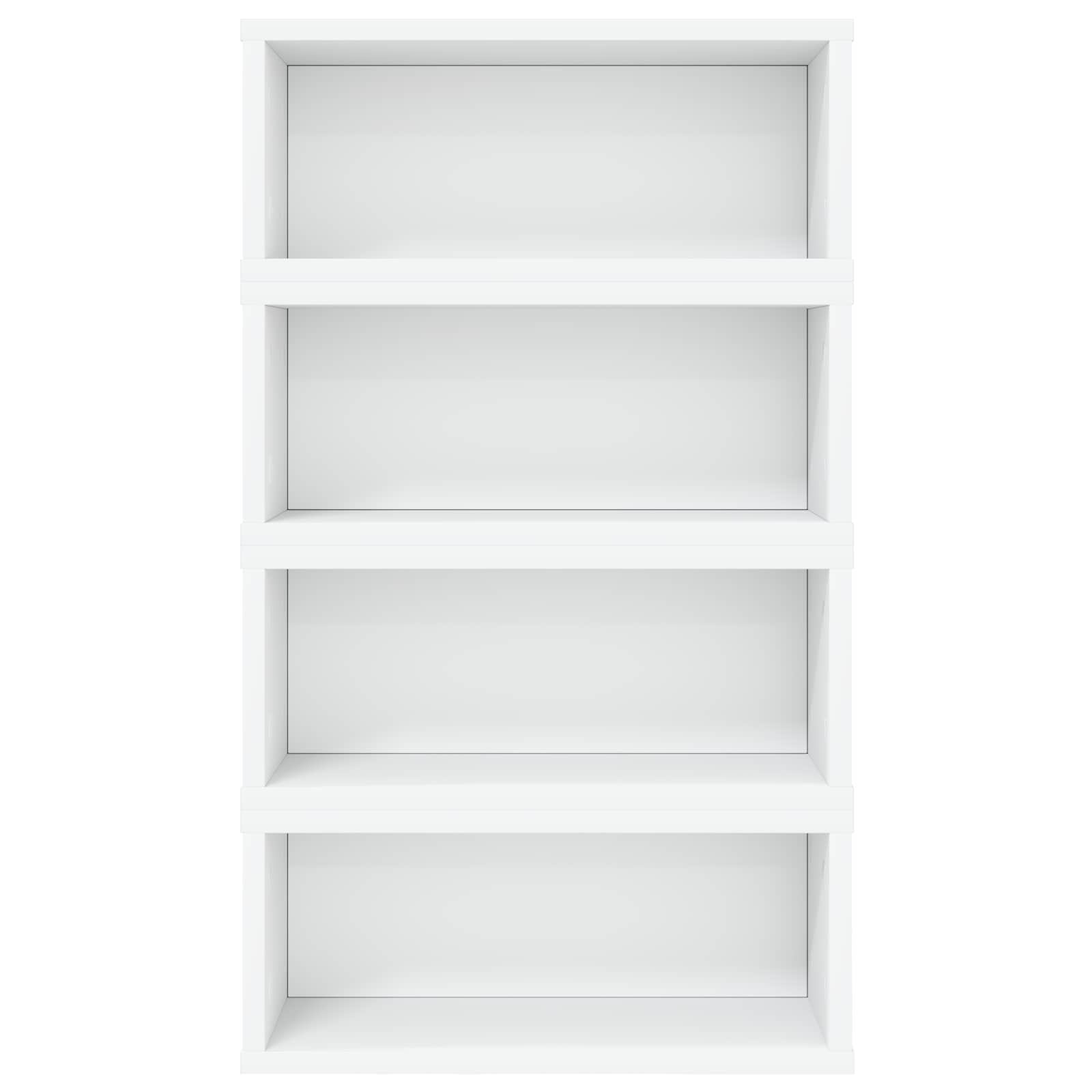 vidaXL CD Storage Rack 4 pcs White 40 x 17 x 17 cm Engineered Wood 5