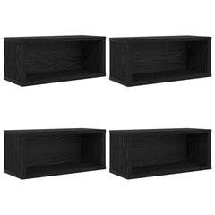 vidaXL CD Storage Rack 4 pcs Black Oak 40 x 17 x 17 cm Engineered Wood 2
