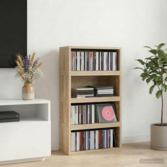 vidaXL CD Storage Rack 4 pcs Sonoma Oak 40 x 17 x 17 cm 4