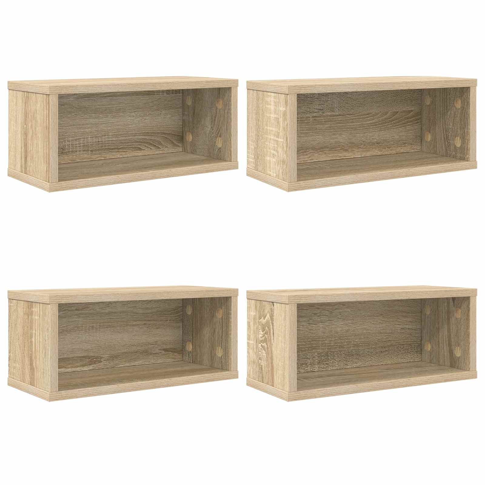 vidaXL CD Storage Rack 4 pcs Sonoma Oak 40 x 17 x 17 cm 2