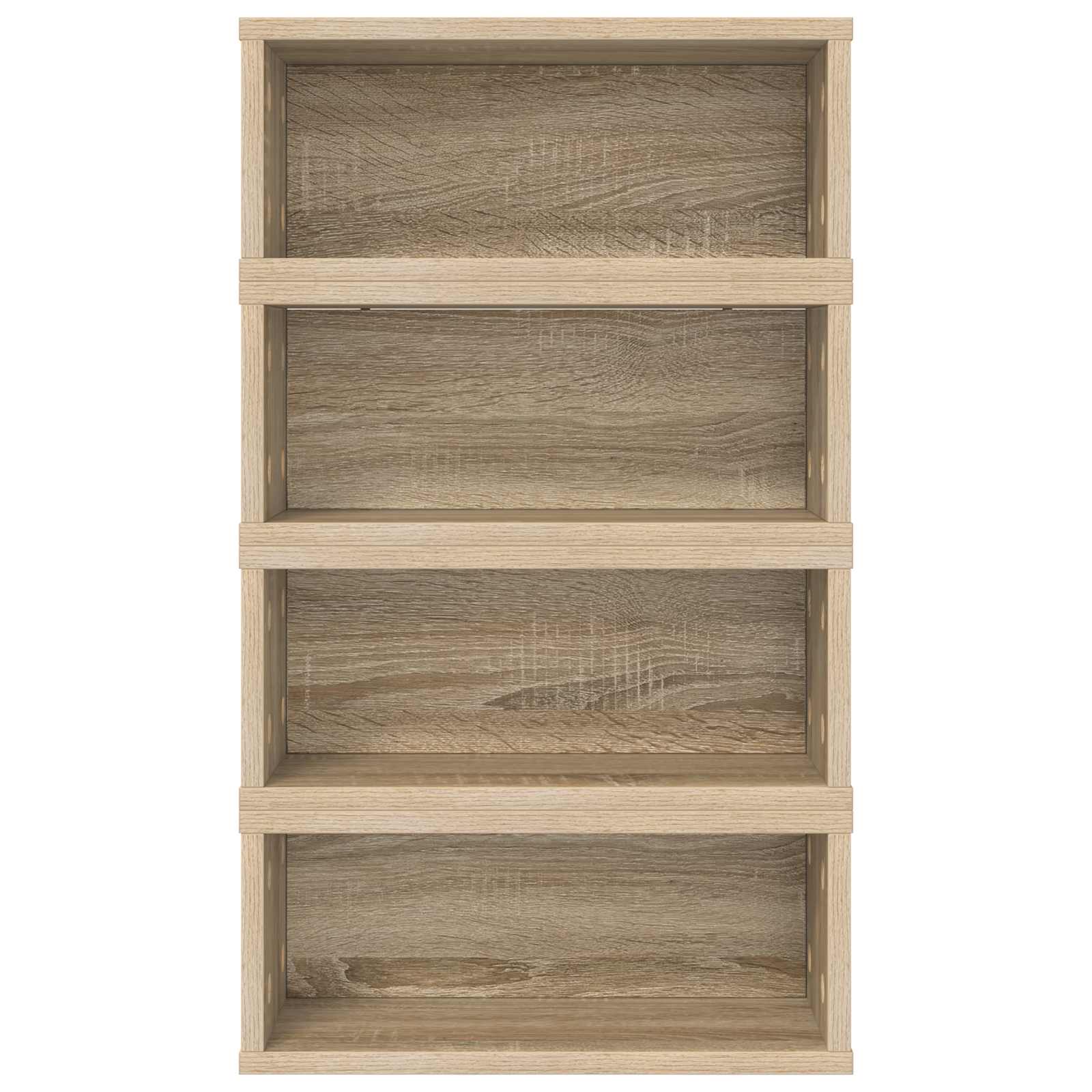vidaXL CD Storage Rack 4 pcs Sonoma Oak 40 x 17 x 17 cm 6