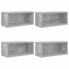 vidaXL CD Storage Rack 4 pcs Concrete Grey 40 x 17 x 17 cm 2