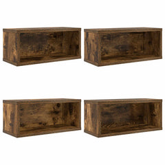 vidaXL CD Storage Rack 4 pcs Smoked Oak 40 x 17 x 17 cm 2