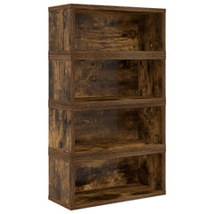 vidaXL CD Storage Rack 4 pcs Smoked Oak 40 x 17 x 17 cm 4