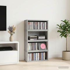 vidaXL CD Storage Rack 4 pcs Grey Sonoma 40 x 17 x 17 cm 1