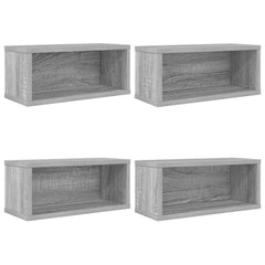 vidaXL CD Storage Rack 4 pcs Grey Sonoma 40 x 17 x 17 cm 2