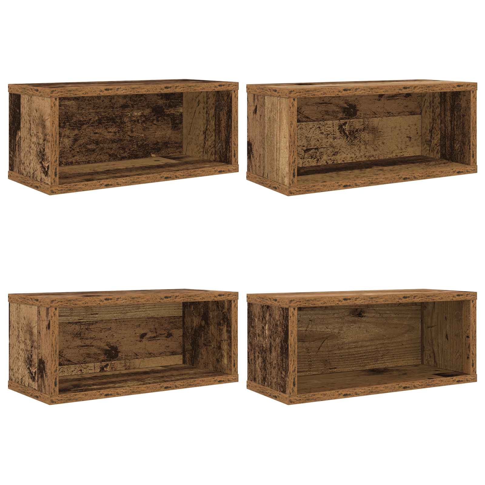 vidaXL CD Storage Rack 4 pcs Oak Wood 40 x 17 x 17 cm Engineered Wood 2