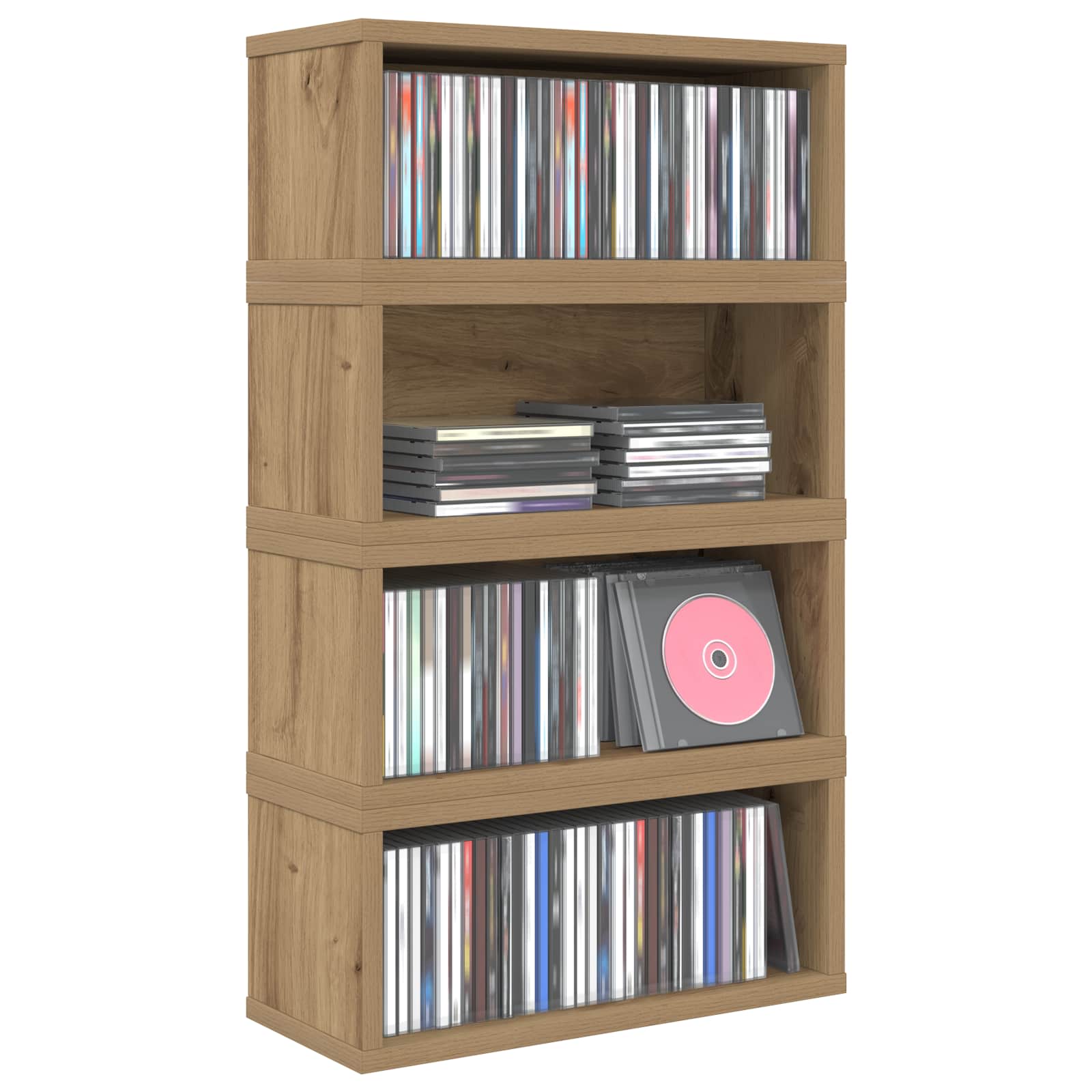 vidaXL CD Storage Rack 4 pcs Artisan Oak 40 x 17 x 17 cm 3