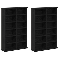 CD Cabinet 2 pcs Black Oak Engineered Wood, image 5
