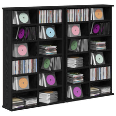 CD Cabinet 2 pcs Black Oak Engineered Wood, image 3