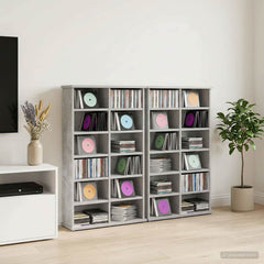 CD Cabinet 2 pcs Concrete Grey Engineered Wood