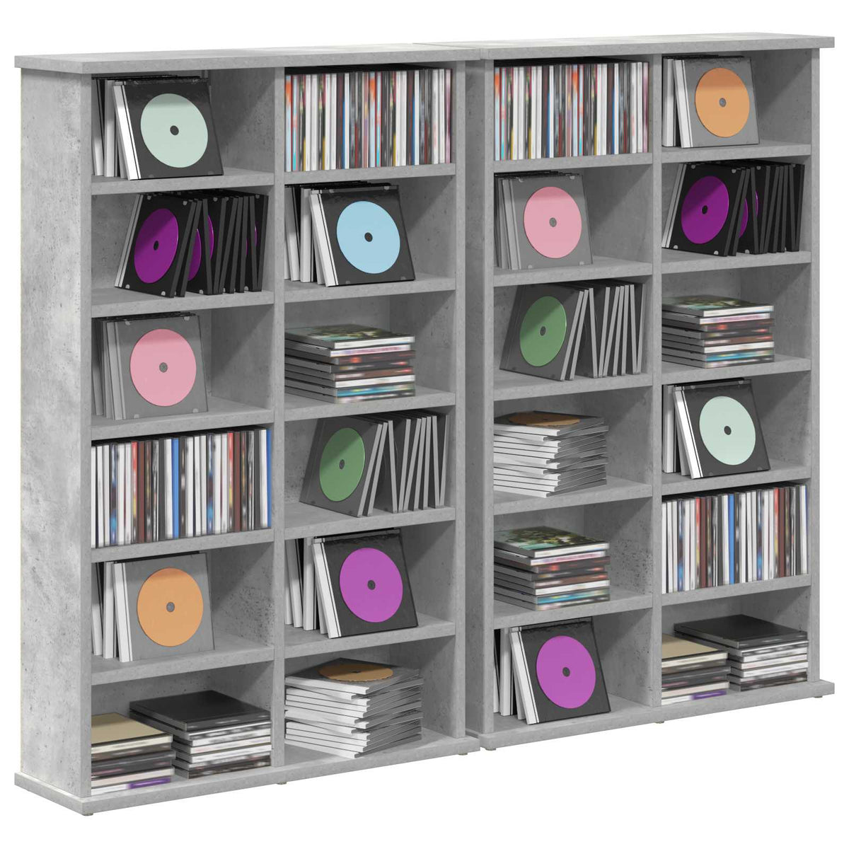 CD Cabinet 2 pcs Concrete Grey Engineered Wood, image 3