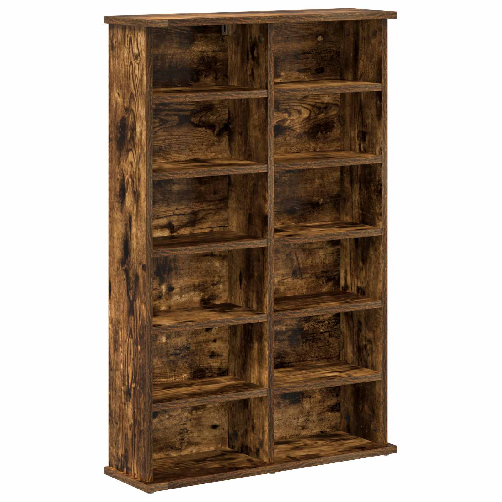 vidaXL CD Cabinet 2 pcs Smoked Oak 60 x 17 x 92 cm Engineered Wood 4