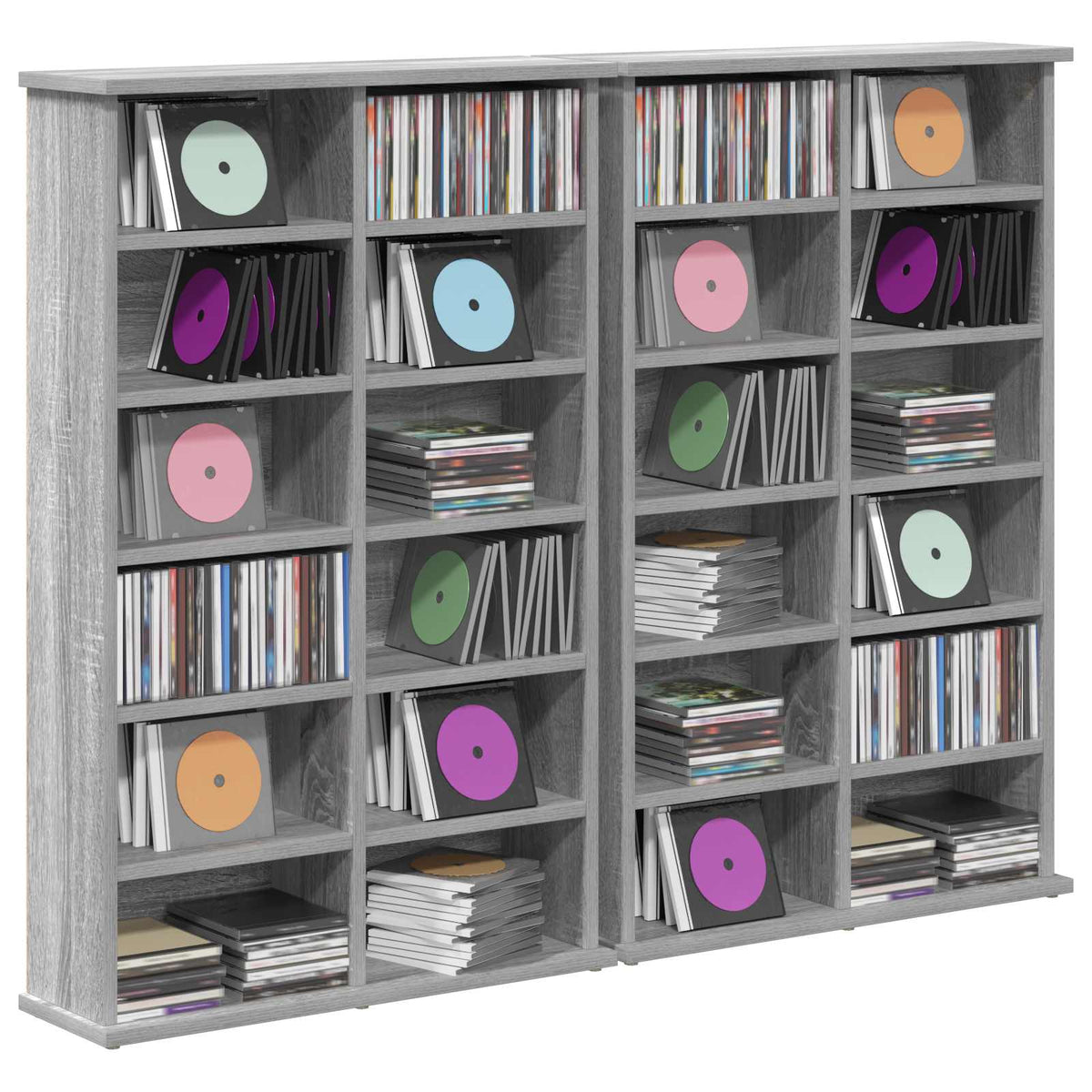 CD Cabinet 2 pcs Grey Sonoma Engineered Wood, image 3