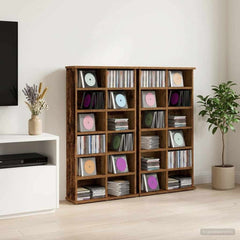 vidaXL CD Cabinet 2 pcs Old Wood 60 x 17 x 92 cm Engineered Wood 1