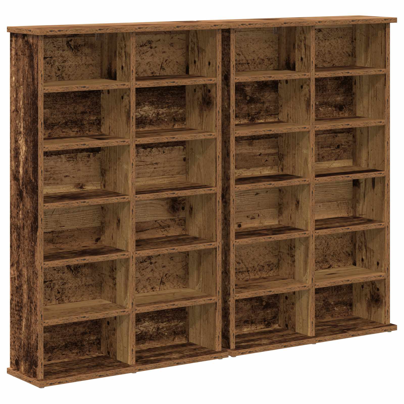 vidaXL CD Cabinet 2 pcs Old Wood 60 x 17 x 92 cm Engineered Wood 2