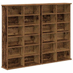 vidaXL CD Cabinet 2 pcs Old Wood 60 x 17 x 92 cm Engineered Wood 2