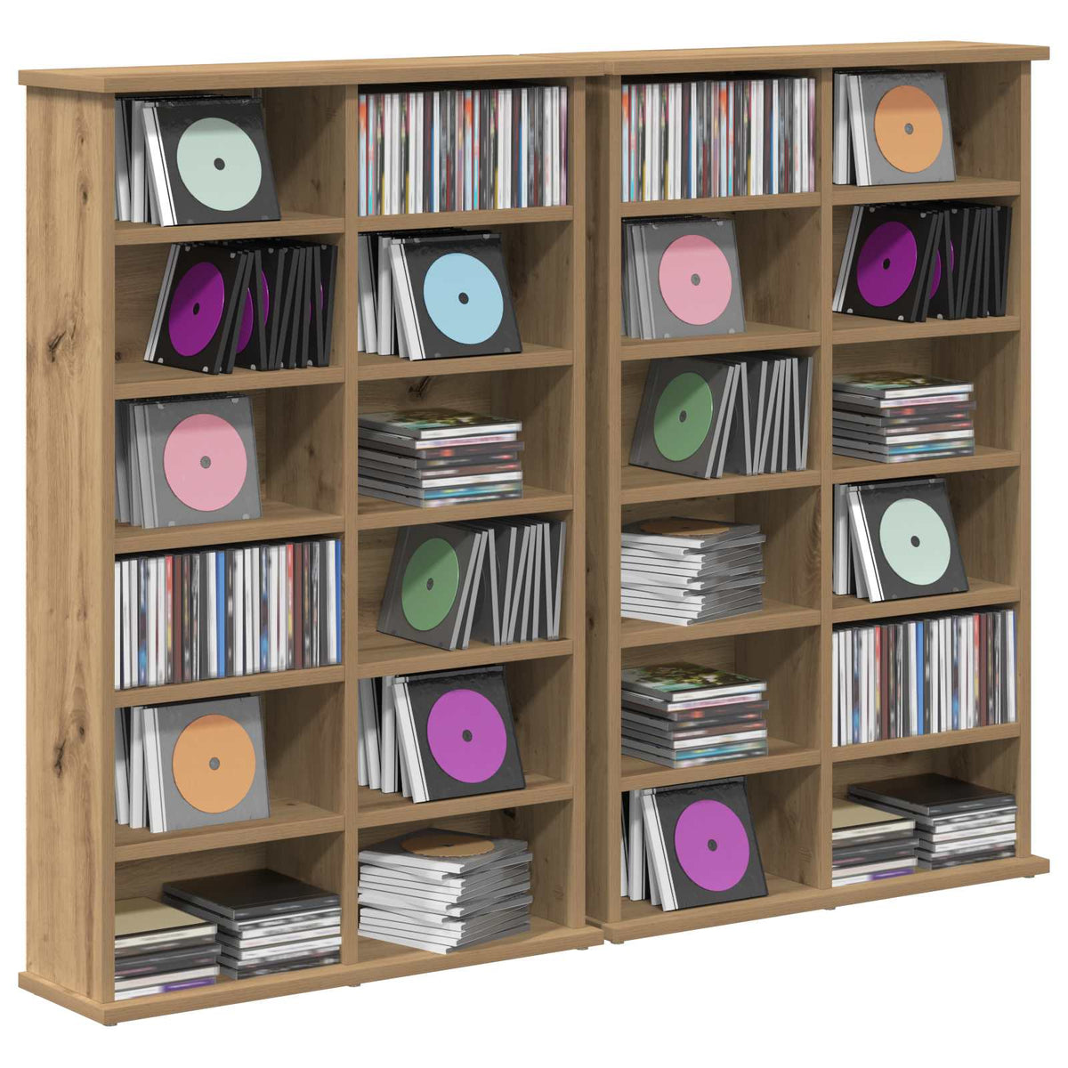 CD Cabinet 2 pcs Artisan Oak Engineered Wood, image 3
