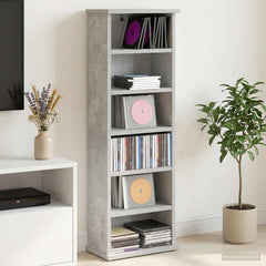 vidaXL CD Cabinet Concrete Grey 32 x 17 x 92 cm Engineered Wood 1