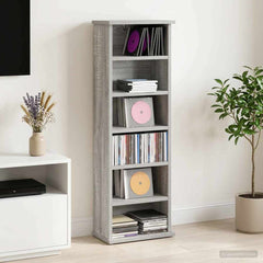 vidaXL CD Cabinet Grey Sonoma 32 x 17 x 92 cm Engineered Wood 1