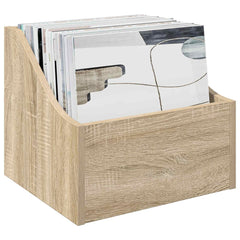 LP Record Box Engineered Wood 2 Depth 33 cm Sonoma oak