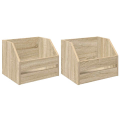 vidaXL Vinyl Album Box 2 pcs Sonoma Oak 38 x 30 x 29 cm 2